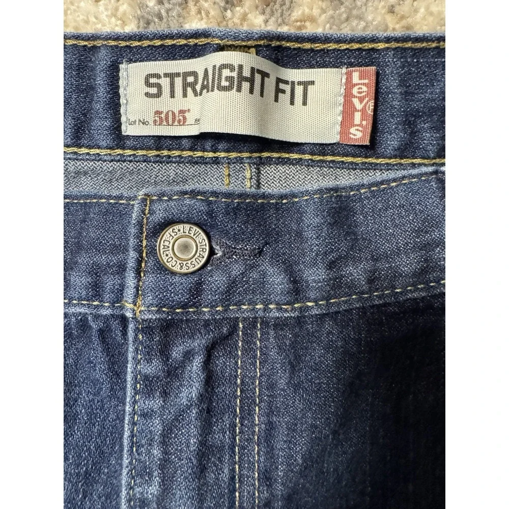 Levi's 505 Straight Fit Jeans Men's W40 L30 Dark Wash Denim Classic‎ USA Style